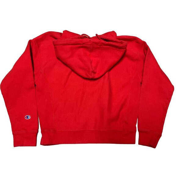 RED CHAMPION REVERSE WEAVE HOODIE SWEATSHIRT SZ M RED FLEECE VERY CLEAN WOMENS - Picture 4 of 4